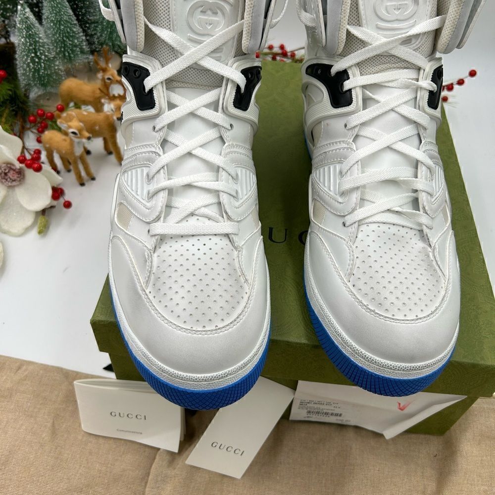 Men’s Gucci basket GG Supreme high top sneakers size 11.5 made in Italy - Picture 4 of 11